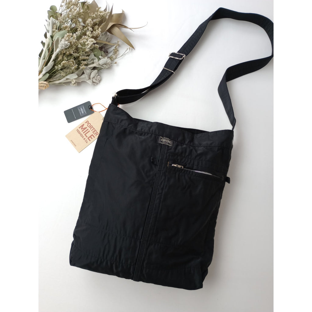 PORTER MILE ポーター マイル SHOULDER BAG ナイロンコットンツイル ショルダーバッグ 黒 ブラック【中古】