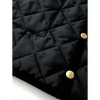 Traditional Weatherwear トラディショナルウェザーウェア ARKLEY EX.SLOBE レオパード キルティング ノーカラー 中綿 ジャケット 黒 ブラック 38 (6M＋0859)【中古】
