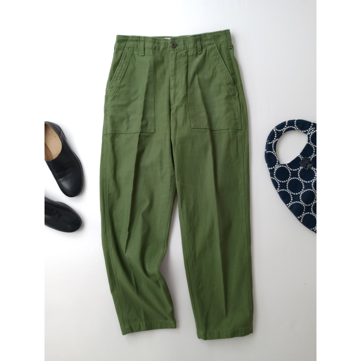 THE Shinzone ザシンゾーン BAKER PANTS コットン 綿 100％ ベイカー パンツ カーキ 38 【中古】