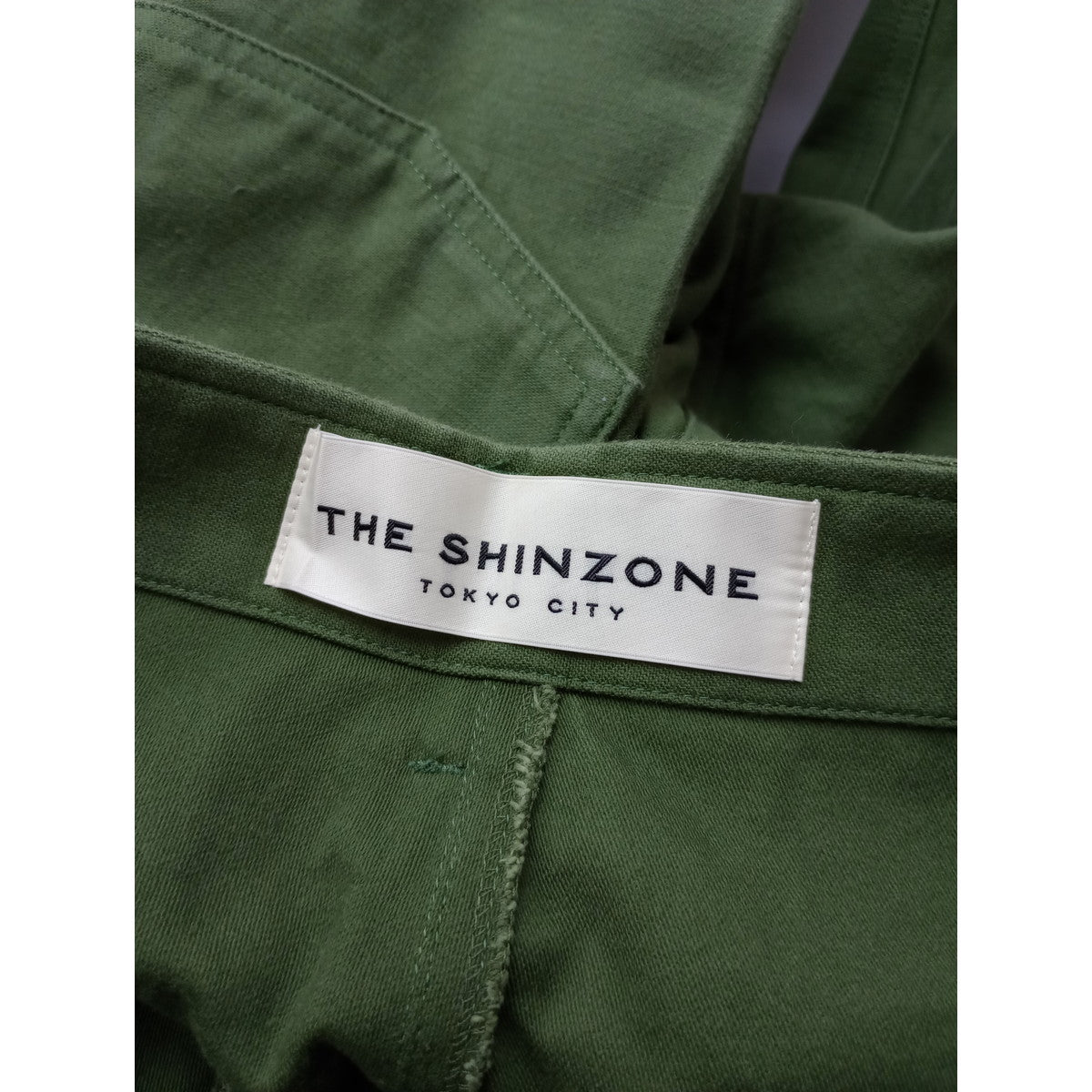 THE Shinzone ザシンゾーン BAKER PANTS コットン 綿 100％ ベイカー パンツ カーキ 38 【中古】