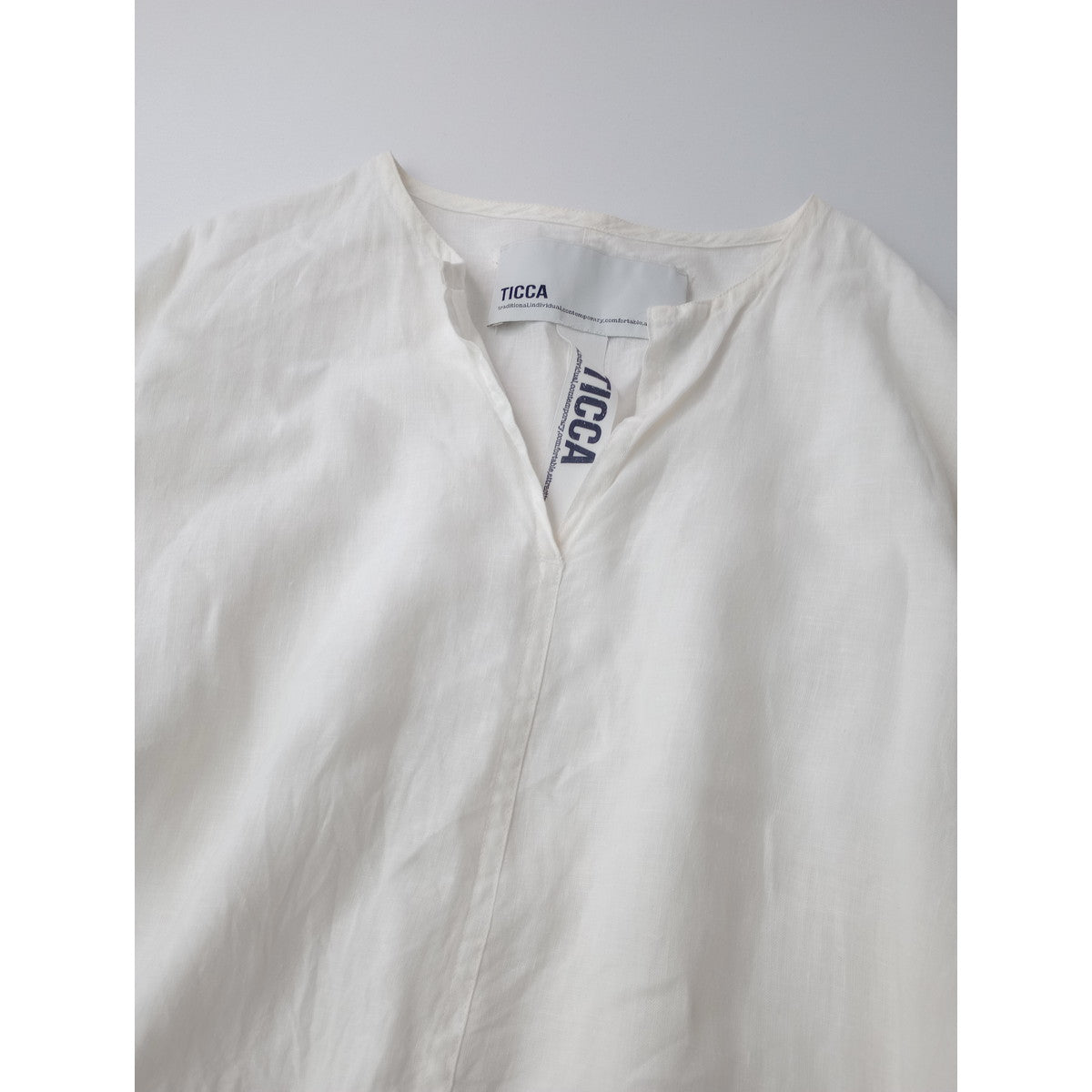 TICCA ティッカ  リネン 麻 100％ ロングワンピース 白  F 【中古】