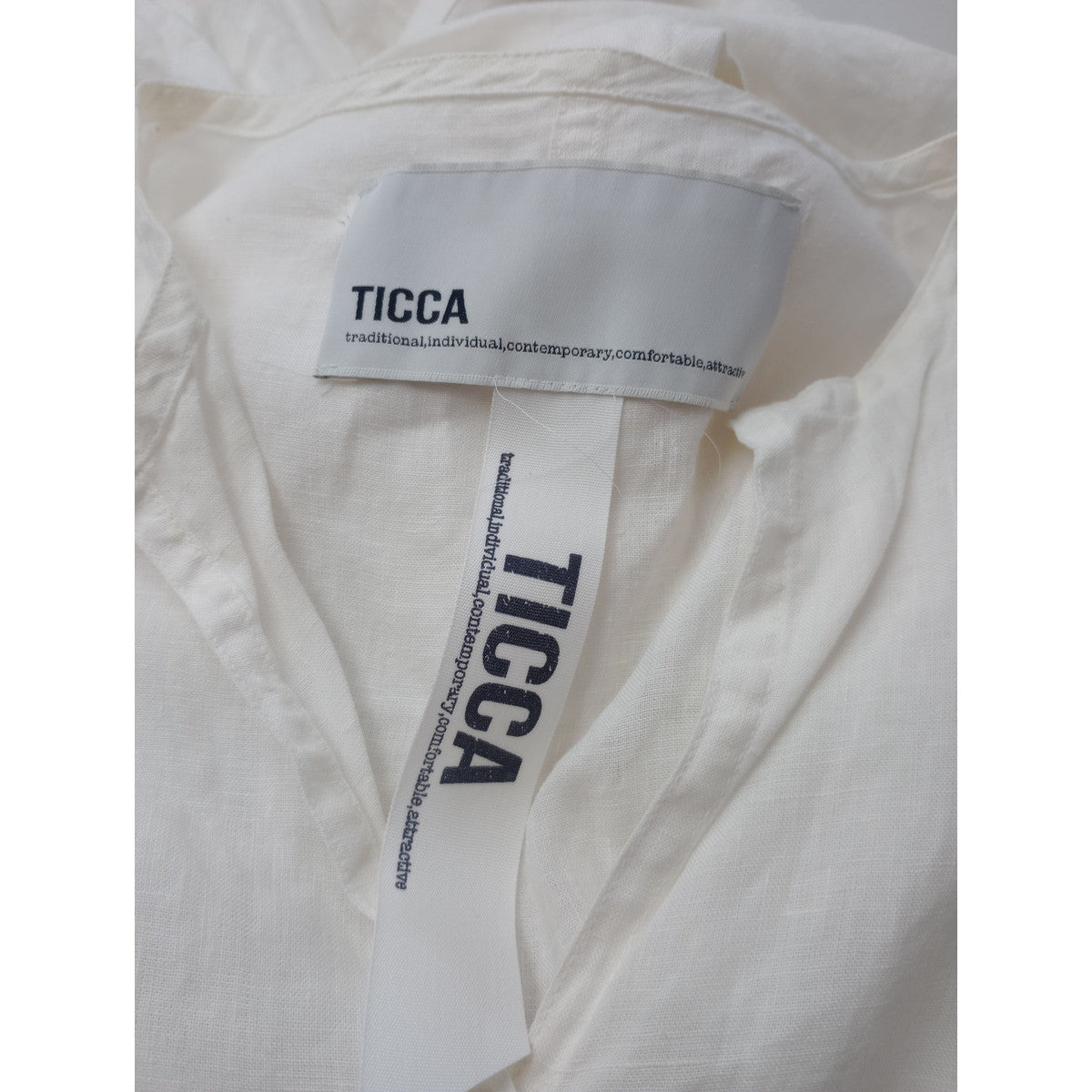 TICCA ティッカ  リネン 麻 100％ ロングワンピース 白  F 【中古】