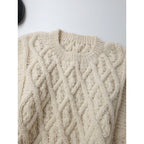 nest Robe ネストローブ  Peruvian wool hand knit cable vest ペルーニット ケーブル編み ベスト アイボリー F  (13M＋0849)【中古】