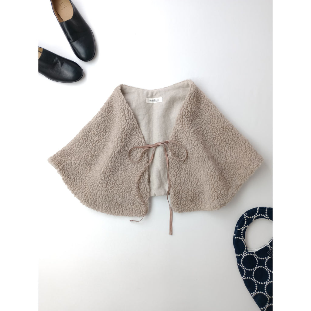 nest Robe ネストローブ wool boa cape collar ウール ボア ケープ カラー ベージュ  (13M＋0828)【中古】