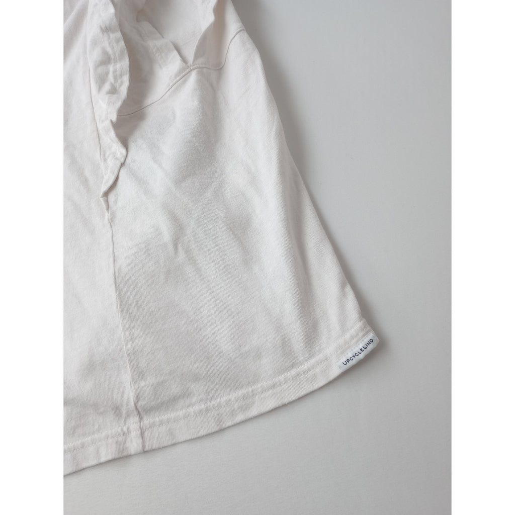 nest Robe ネストローブ 【UpcycleLino】天然染め天竺ラッフルTee フリル 半袖 Tシャツ カットソー トップス 白 F 【中古】