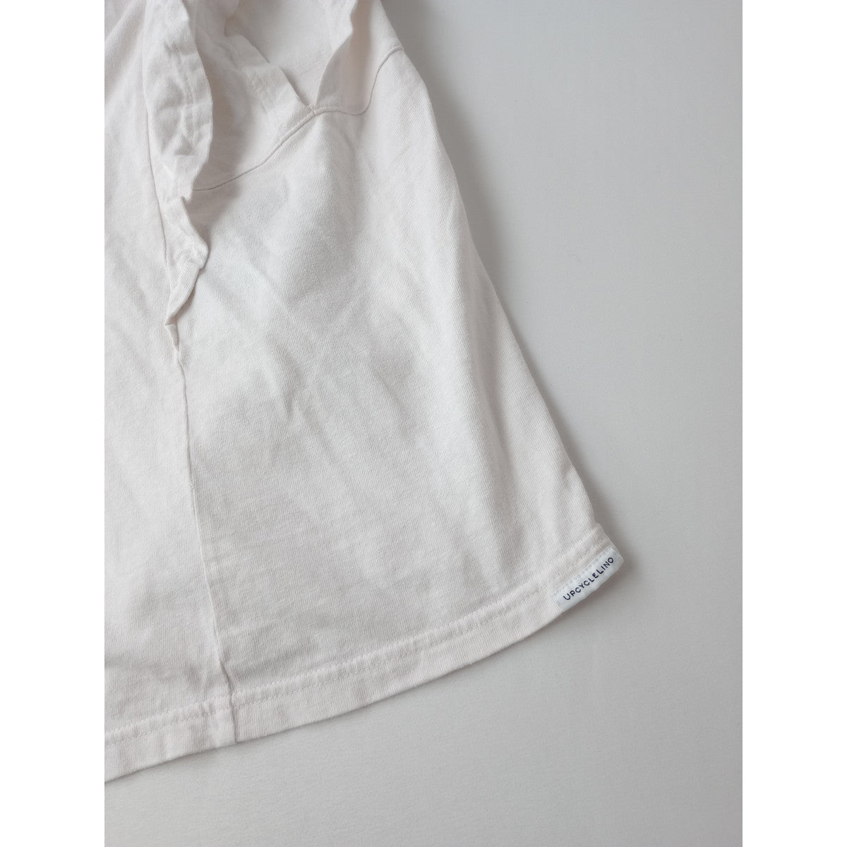nest Robe ネストローブ 【UpcycleLino】天然染め天竺ラッフルTee フリル 半袖 Tシャツ カットソー トップス 白 F 【中古】