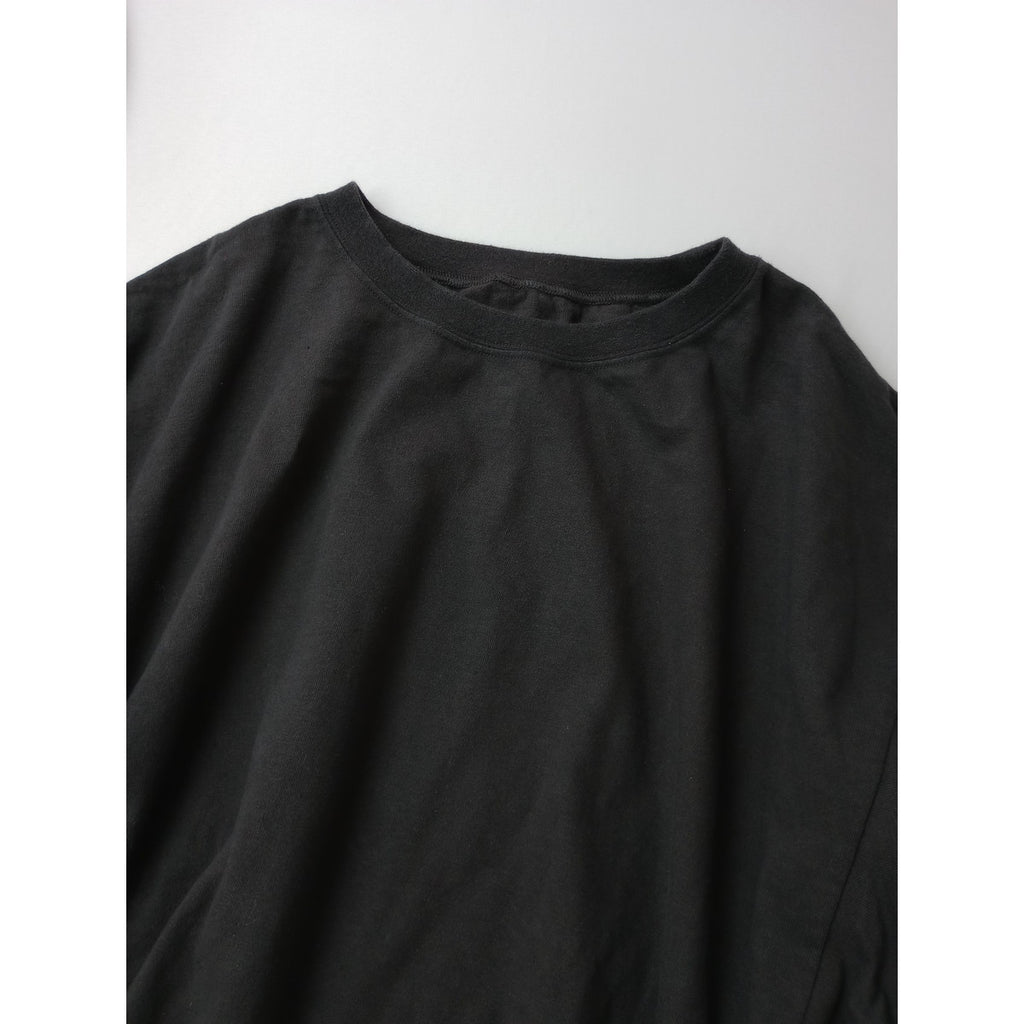nest Robe ネストローブ 【UpcycleLino】天然染め天竺ラッフルTee フリル 半袖 Tシャツ カットソー トップス  墨黒 【中古】