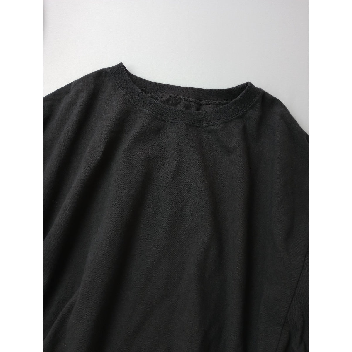 nest Robe ネストローブ 【UpcycleLino】天然染め天竺ラッフルTee フリル 半袖 Tシャツ カットソー トップス  墨黒 【中古】