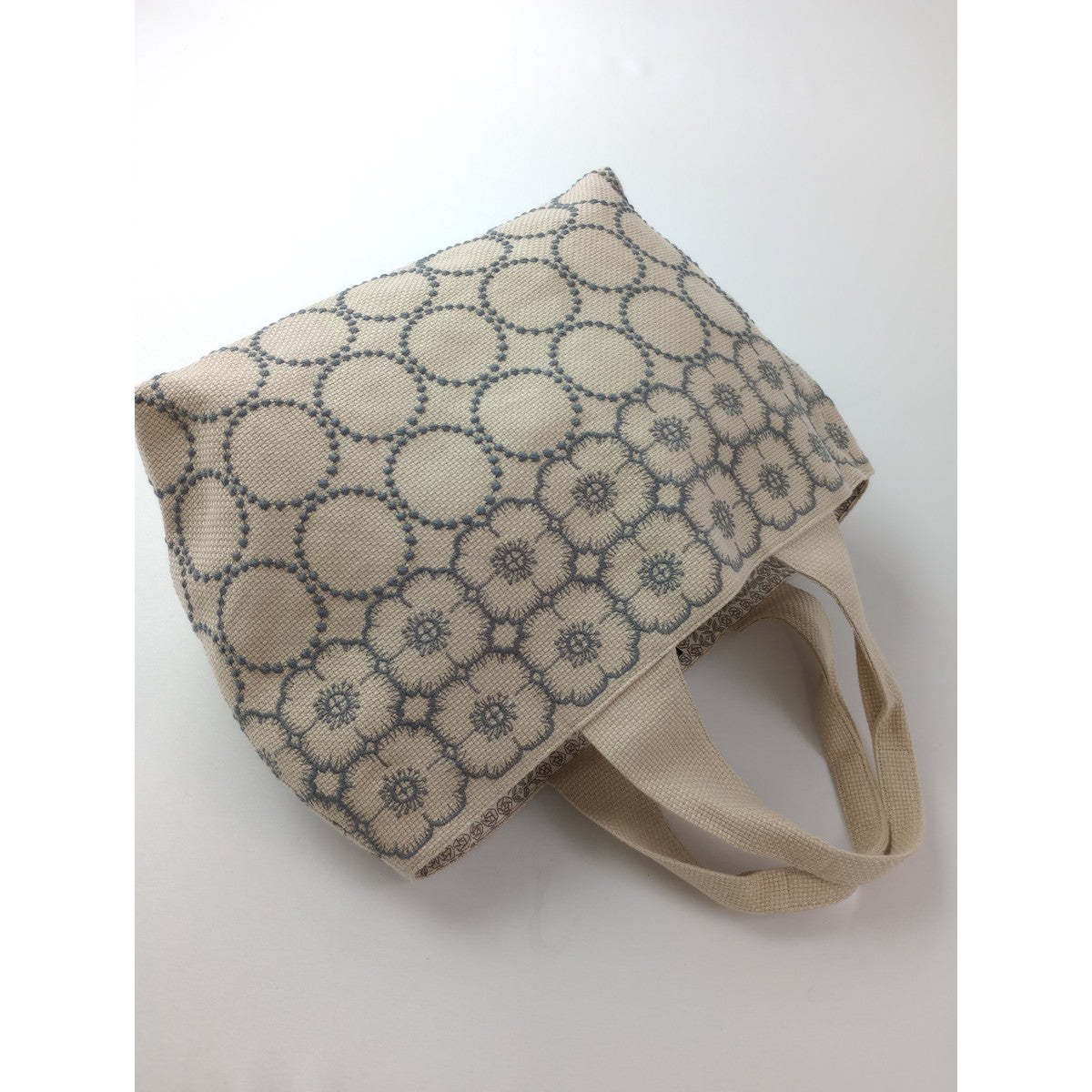 mina perhonen ミナペルホネン anemone  tambourine パニーニ バッグ タンバリン アネモネ  ライトベージュ 【中古】
