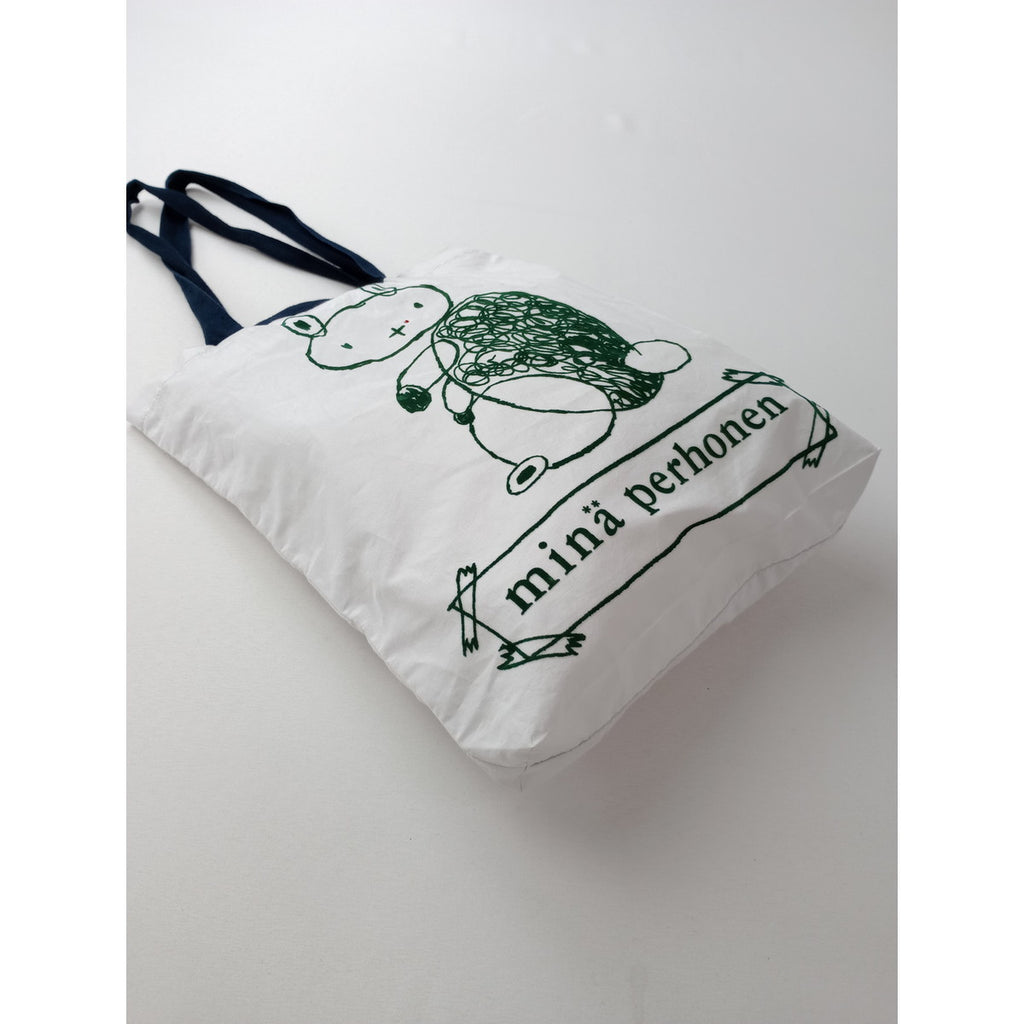 mina perhonen  ミナペルホネン  ワンマイル   バッグ シルクコットン 白   【中古】