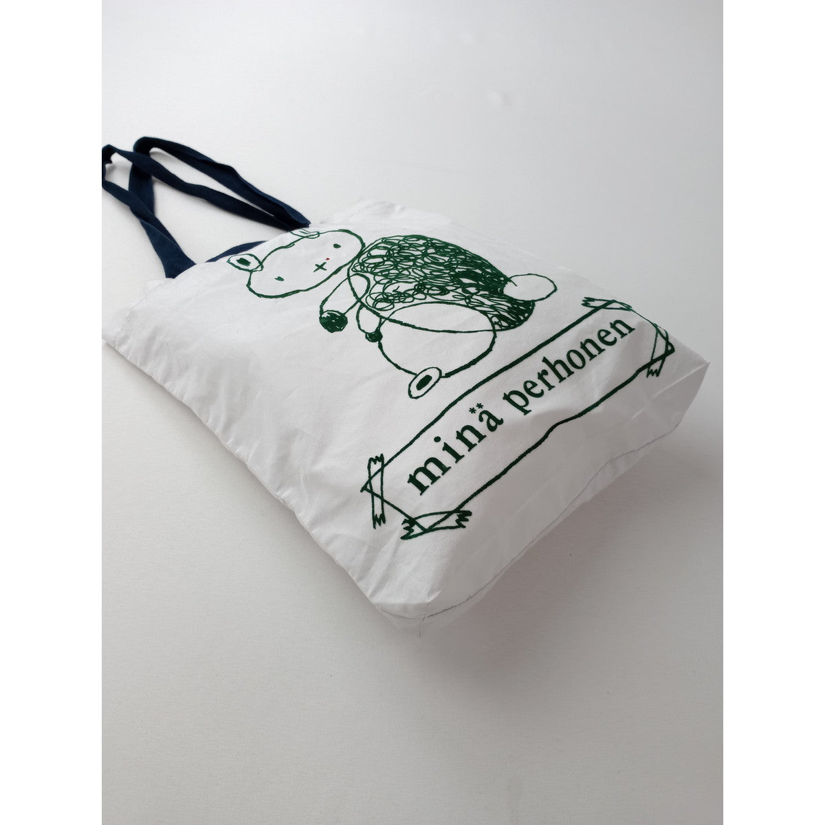 mina perhonen  ミナペルホネン  ワンマイル   バッグ シルクコットン 白   【中古】