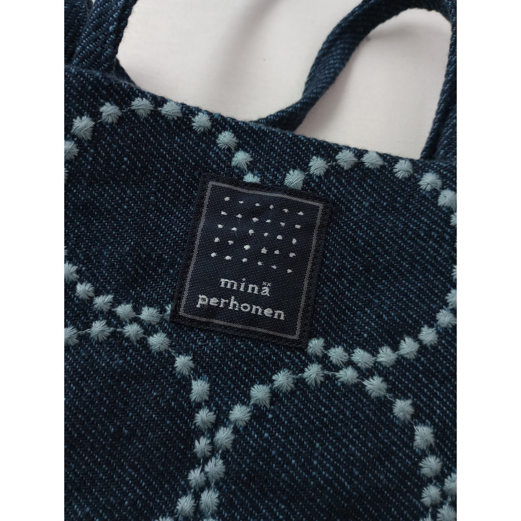 mina perhonen  ミナペルホネン タンバリン tambourine mini bag タンバリン ミニ バッグ ネイビー 【中古】