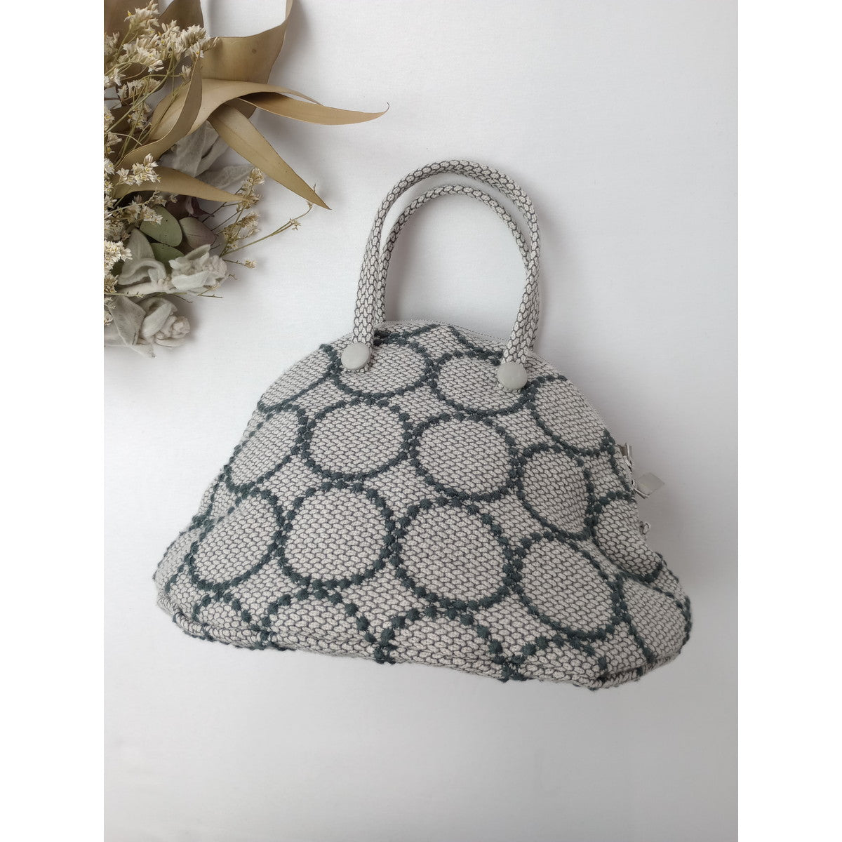 mina perhonen  ミナペルホネン bell bag タンバリン tambourine ハンドバッグ  グレー 【中古】