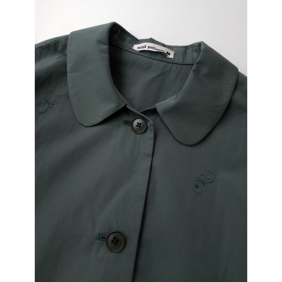 24SS  mina perhonen ミナペルホネン choucho ステンカラー ジャケット カーキ 【中古】