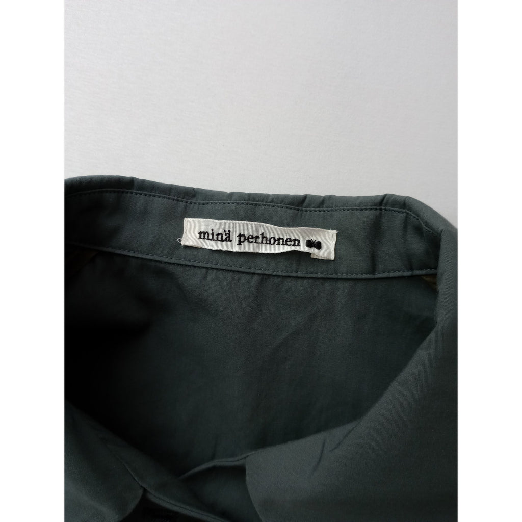 24SS  mina perhonen ミナペルホネン choucho ステンカラー ジャケット カーキ 【中古】