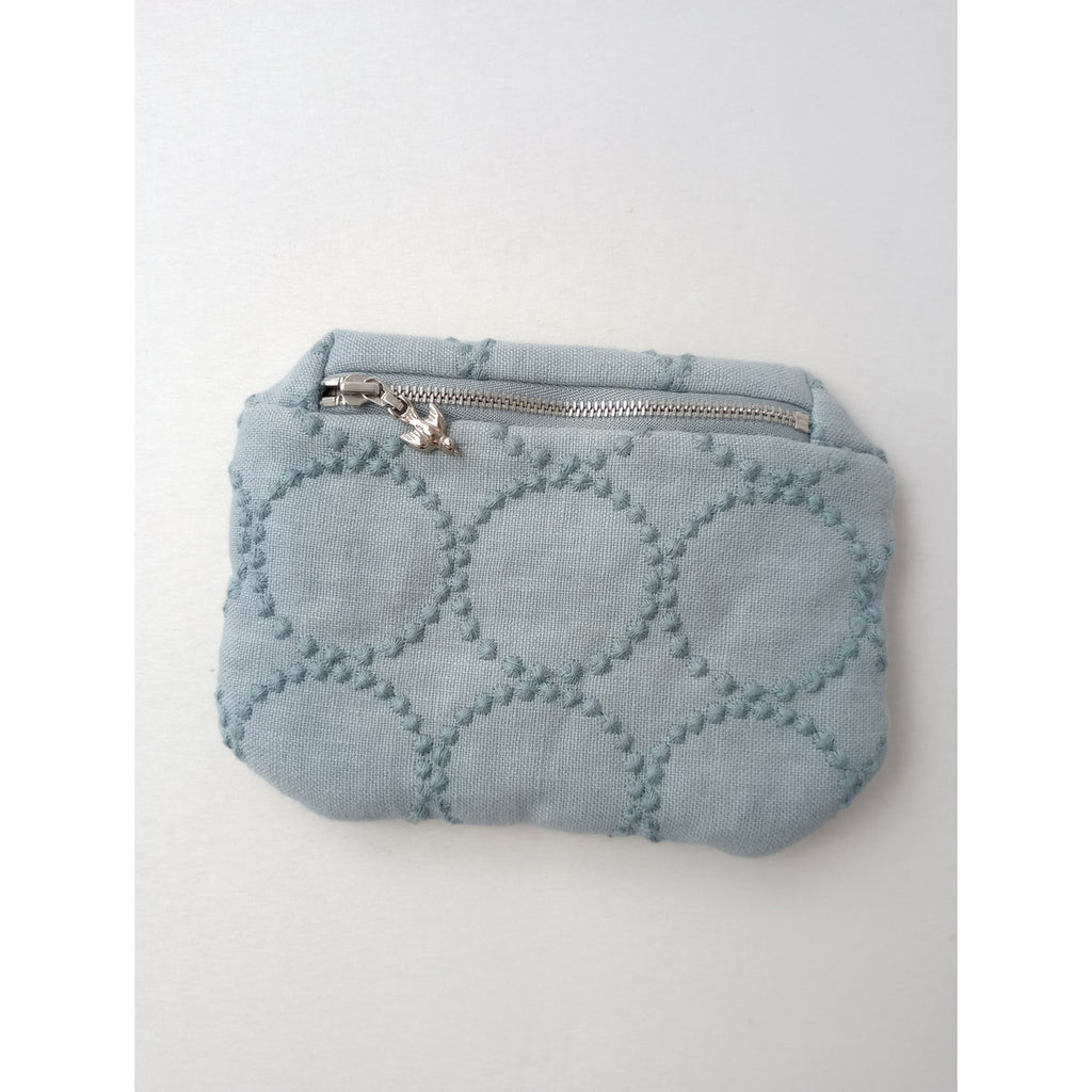 mina perhonen ミナペルホネン campagne pouch 小  タンバリン ポーチ  ブルー  【中古】