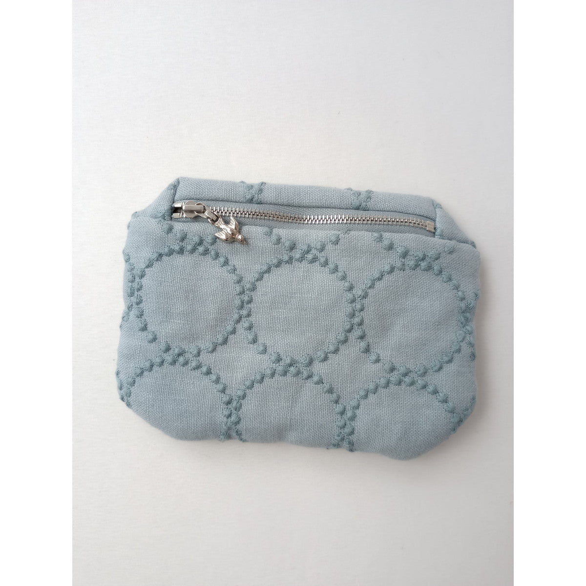 mina perhonen ミナペルホネン campagne pouch 小  タンバリン ポーチ  ブルー  【中古】
