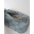 mina perhonen ミナペルホネン campagne pouch 小  タンバリン ポーチ  ブルー  【中古】