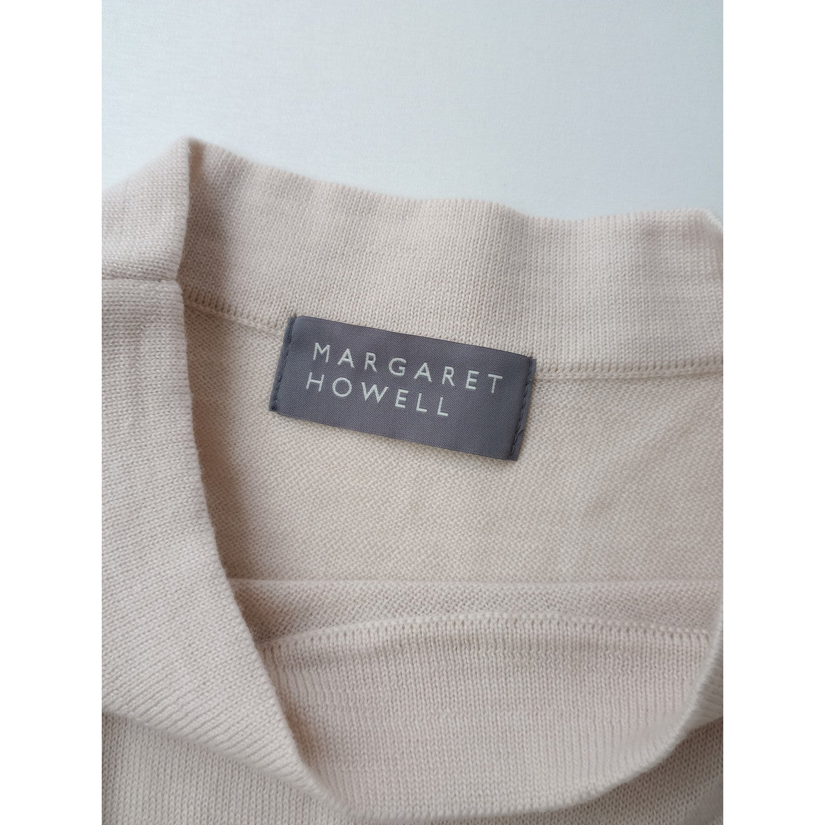 24AW MARGARET HOWELL マーガレット・ハウエル FINE WOOL 長袖  ニット トップス  ライトピンク 2【中古】