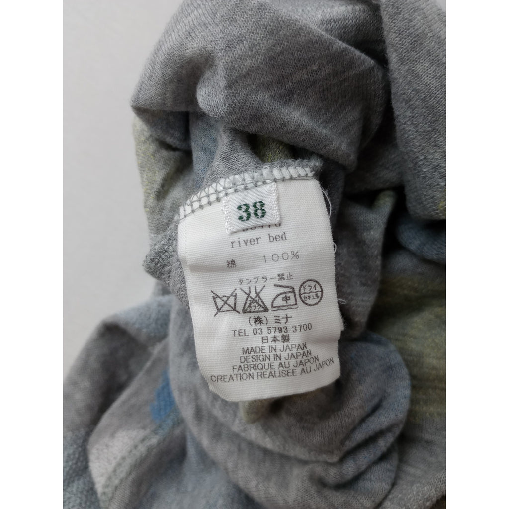 mina perhonen ミナペルホネン river bed ジャガード フリンチスリーブカットソー トップス  グレー 38  【中古】