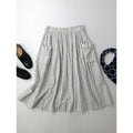 MAGALI マガリ ストライプ ロング スカート  白 【中古】