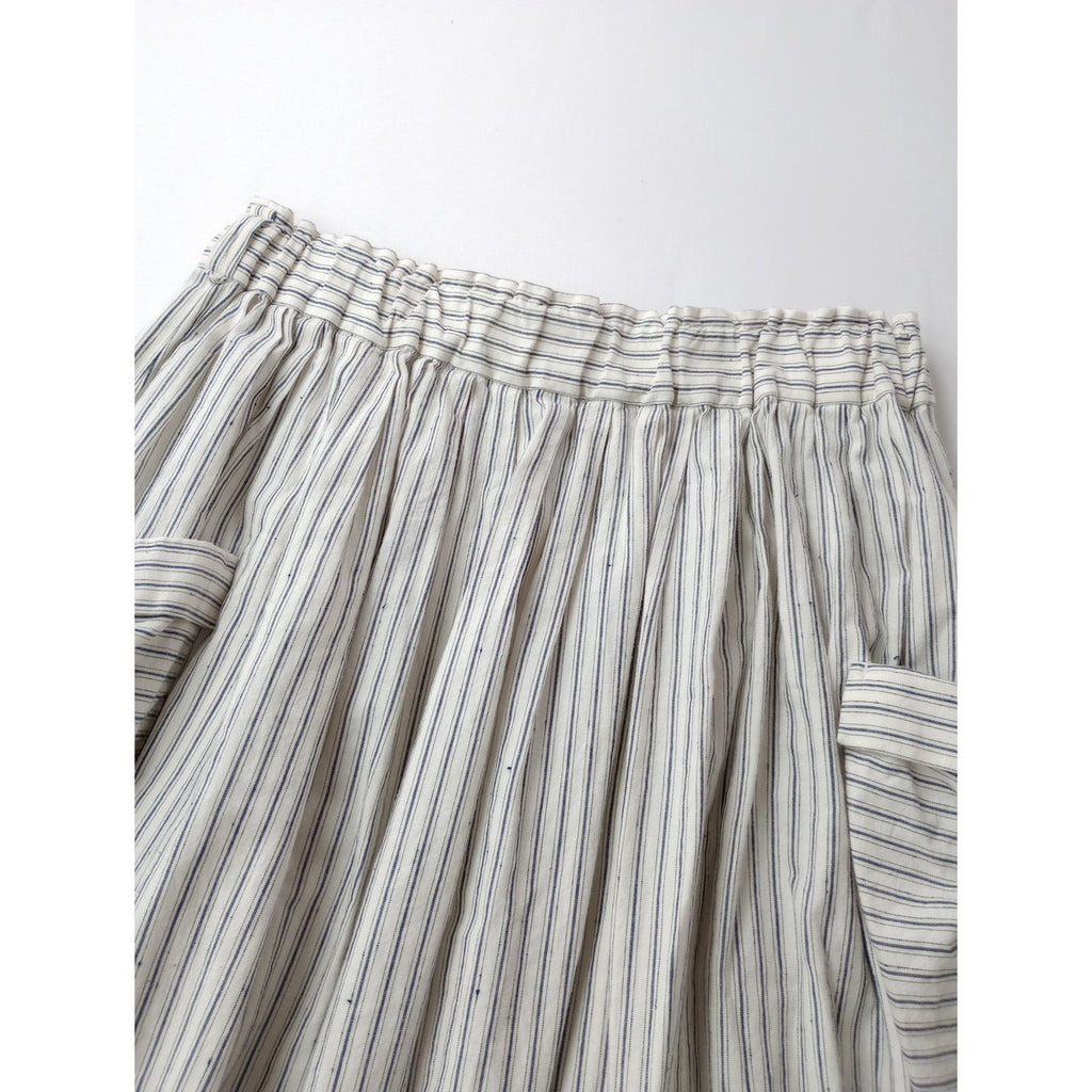 MAGALI マガリ ストライプ ロング スカート  白 【中古】