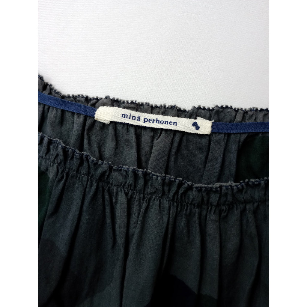mina perhonen ミナペルホネン rain star ギャザー ボリューム ワンピース  グレー 36 【中古】