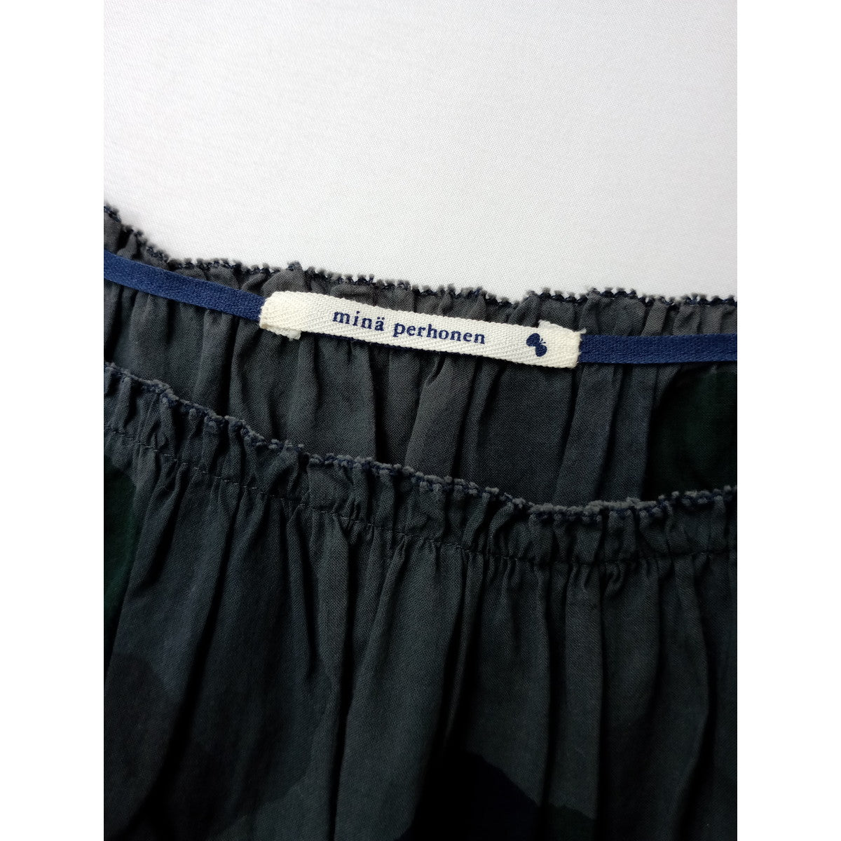 mina perhonen ミナペルホネン rain star ギャザー ボリューム ワンピース  グレー 36 【中古】