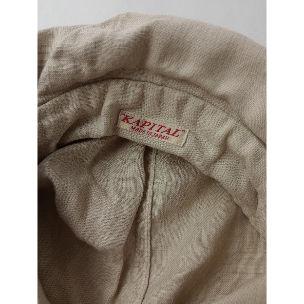 KAPITAL キャピタル ソフトリネンフィッシャーマンズラグランワンピース ライトベージュ XS  【中古】