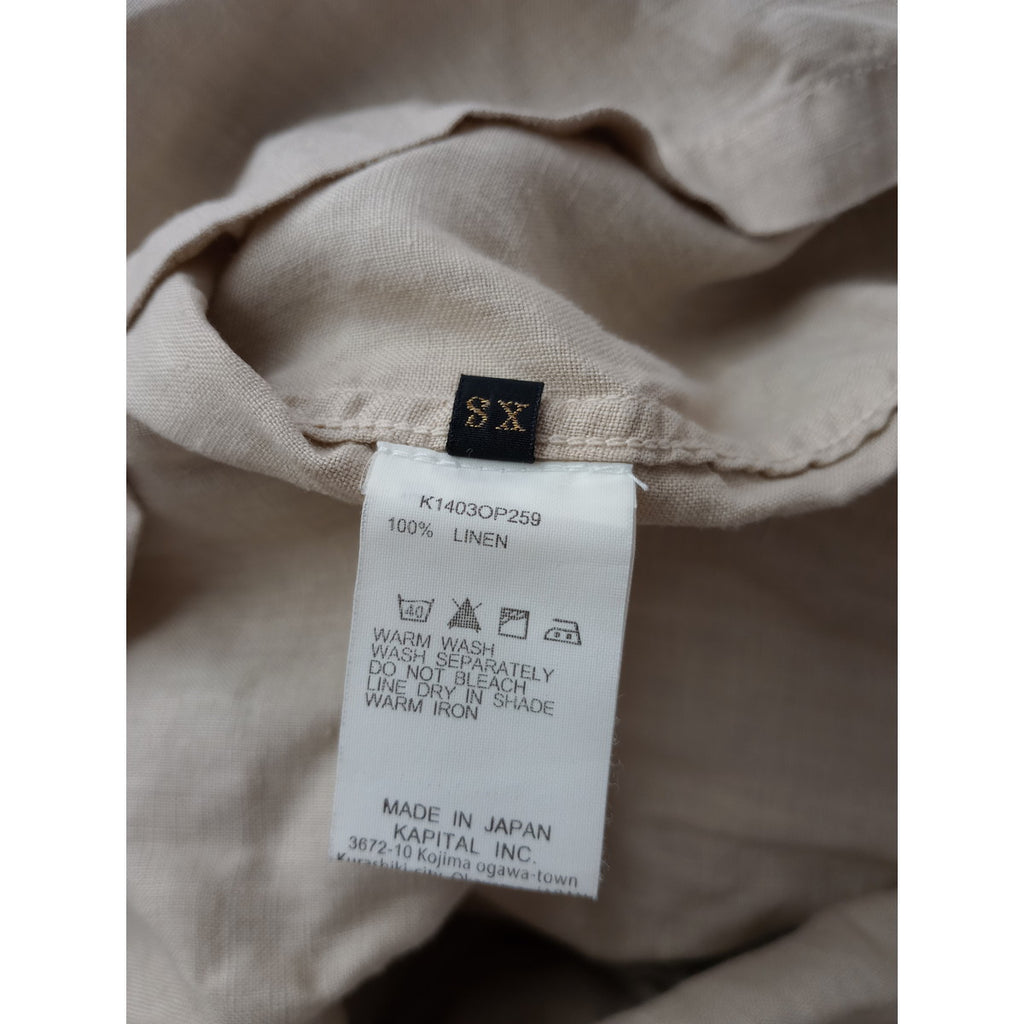 KAPITAL キャピタル ソフトリネンフィッシャーマンズラグランワンピース ライトベージュ XS  【中古】
