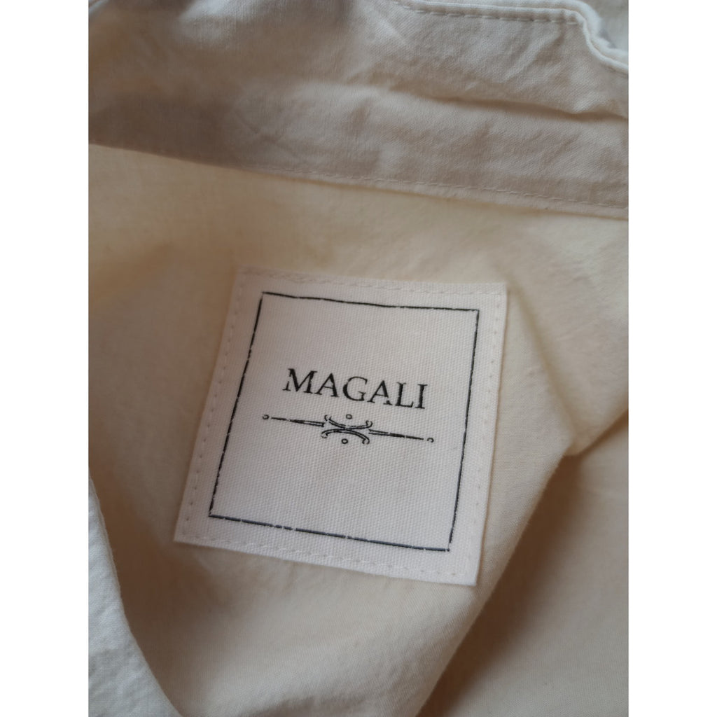 MAGALI マガリ ロング ドレス ワンピース コットン 綿 100％ クリームイエロー 【中古】