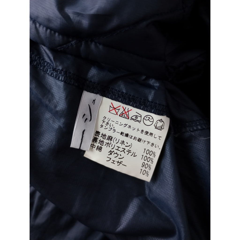 ゴーシュ 40/1 リネン ツイル ダウン リバーシブル ダウン ロング コート ネイビー  2 (3M＋2681)【中古】