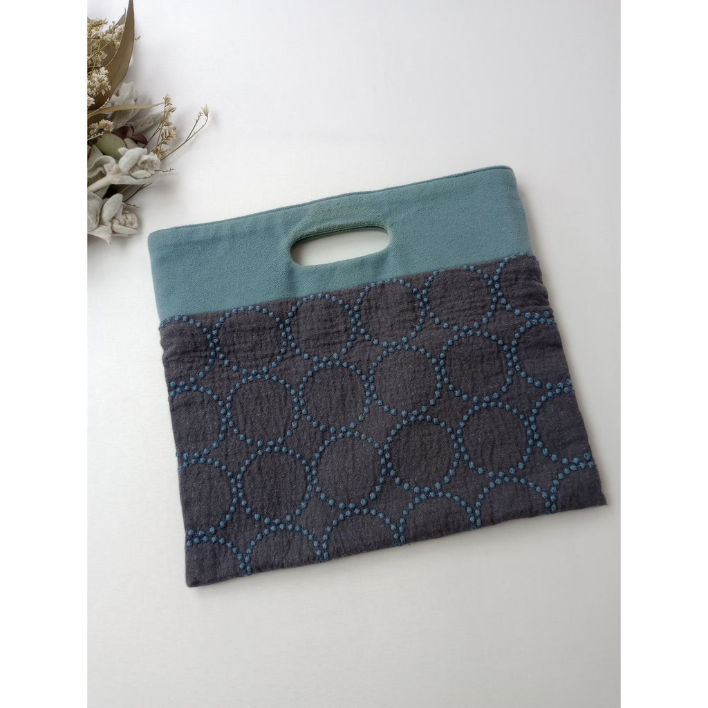 mina perhonen ミナペルホネン flag bag タンバリン フラッグバッグ グレー ブルー 【中古】