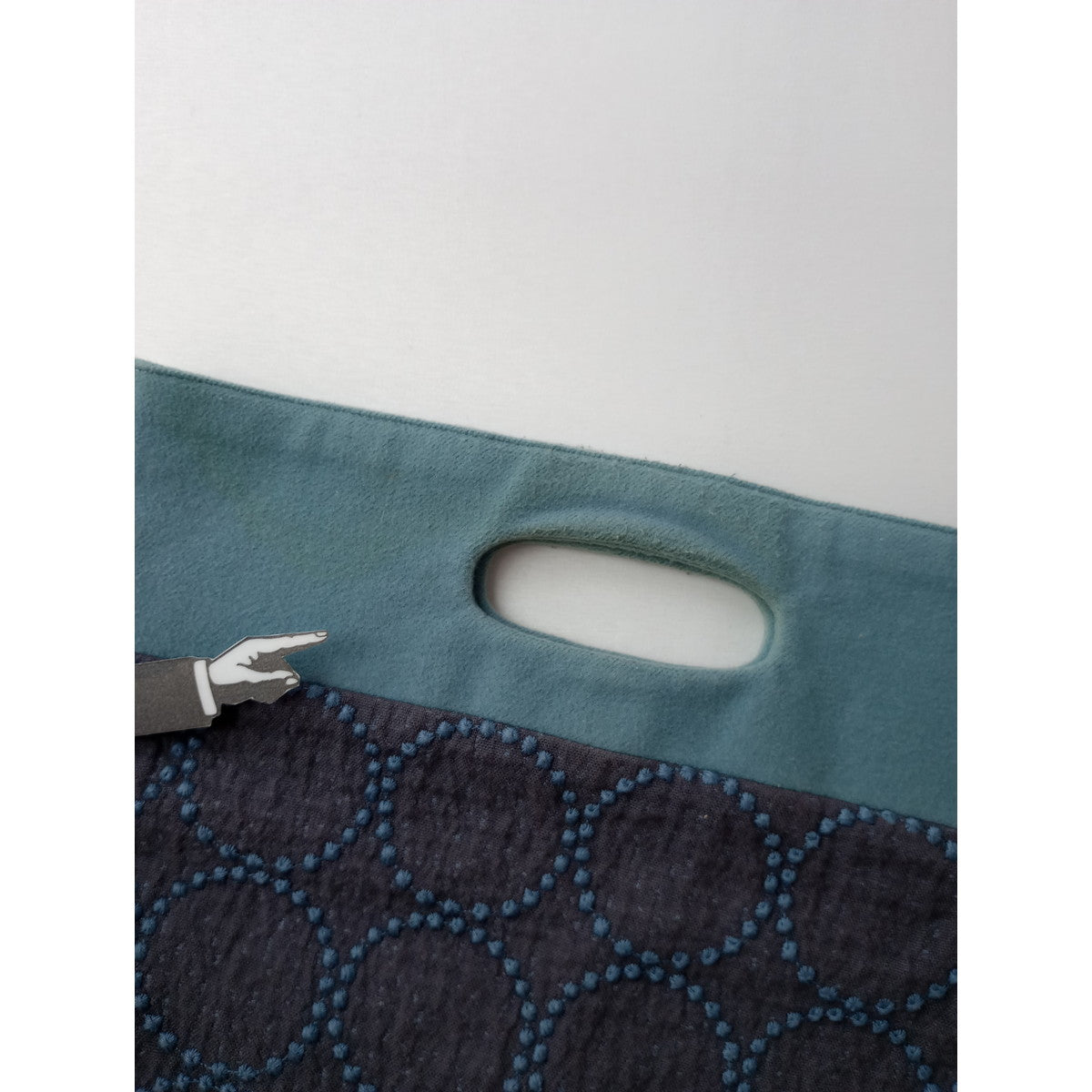 mina perhonen ミナペルホネン flag bag タンバリン フラッグバッグ グレー ブルー 【中古】
