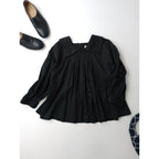 COMME des GARCONS COMME des GARCONS コムデギャルソン コムコム ビッグカラー ギャザー ボリューム ブラウス 黒 ブラック XS 【中古】