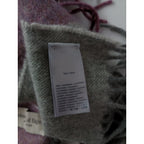 JOHNSTONS OF ELGIN  ジョンストンズ  カシミヤ100％ チェック柄  大判 ストール フリンジパープル グレー 【中古】