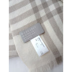 マーガレット ハウエル   MARGARET HOWELL HOUSE HOLD GOODS ウール カシミヤ ストール ベージュ 白  【中古】