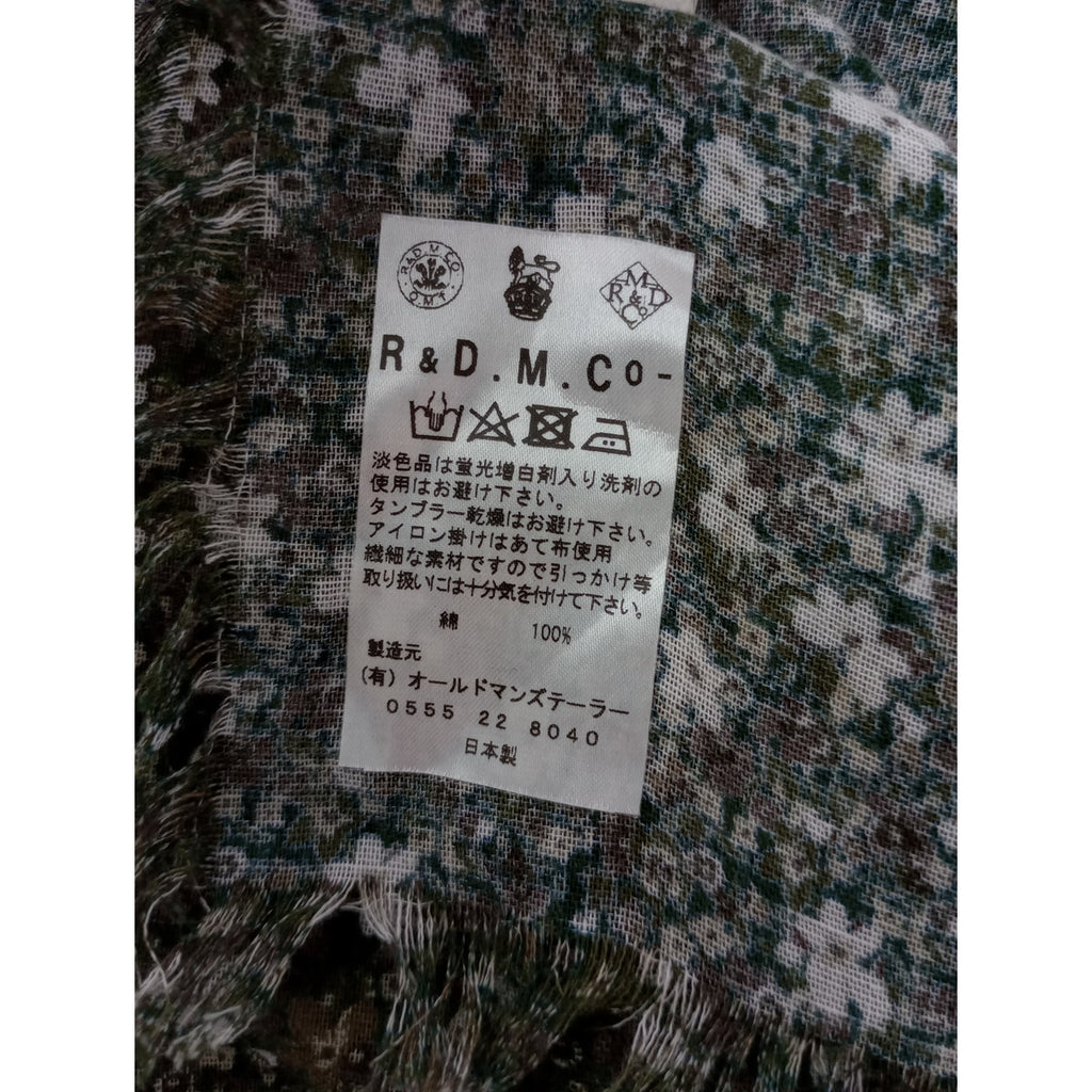 R&D.M.Co-  オールドマンズテーラー  ガーゼ  ショール  ストール スカーフ カーキ グリーン 【中古】