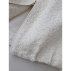 Drawer ドゥロワー RESORT1 ホワイト ファンシーツイードブルゾン  ジャケット  白 38  【中古】
