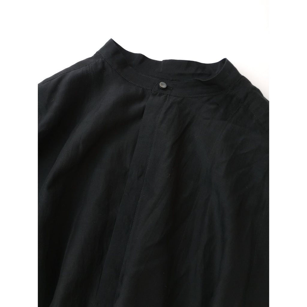 26SS suzuki takayuki スズキタカユキ petal blouse コットン シルク パネル ブラウス シャツ 長袖 黒 ブラック 【中古】