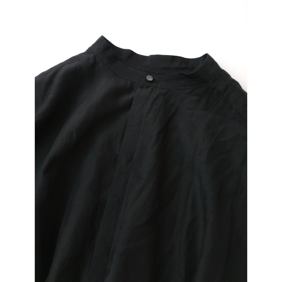 26SS suzuki takayuki スズキタカユキ petal blouse コットン シルク パネル ブラウス シャツ 長袖 黒 ブラック 【中古】