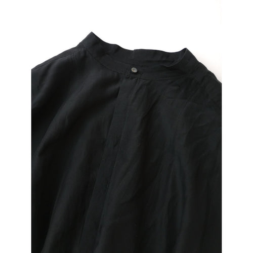 26SS suzuki takayuki スズキタカユキ petal blouse コットン シルク パネル ブラウス シャツ 長袖 黒 ブラック 【中古】
