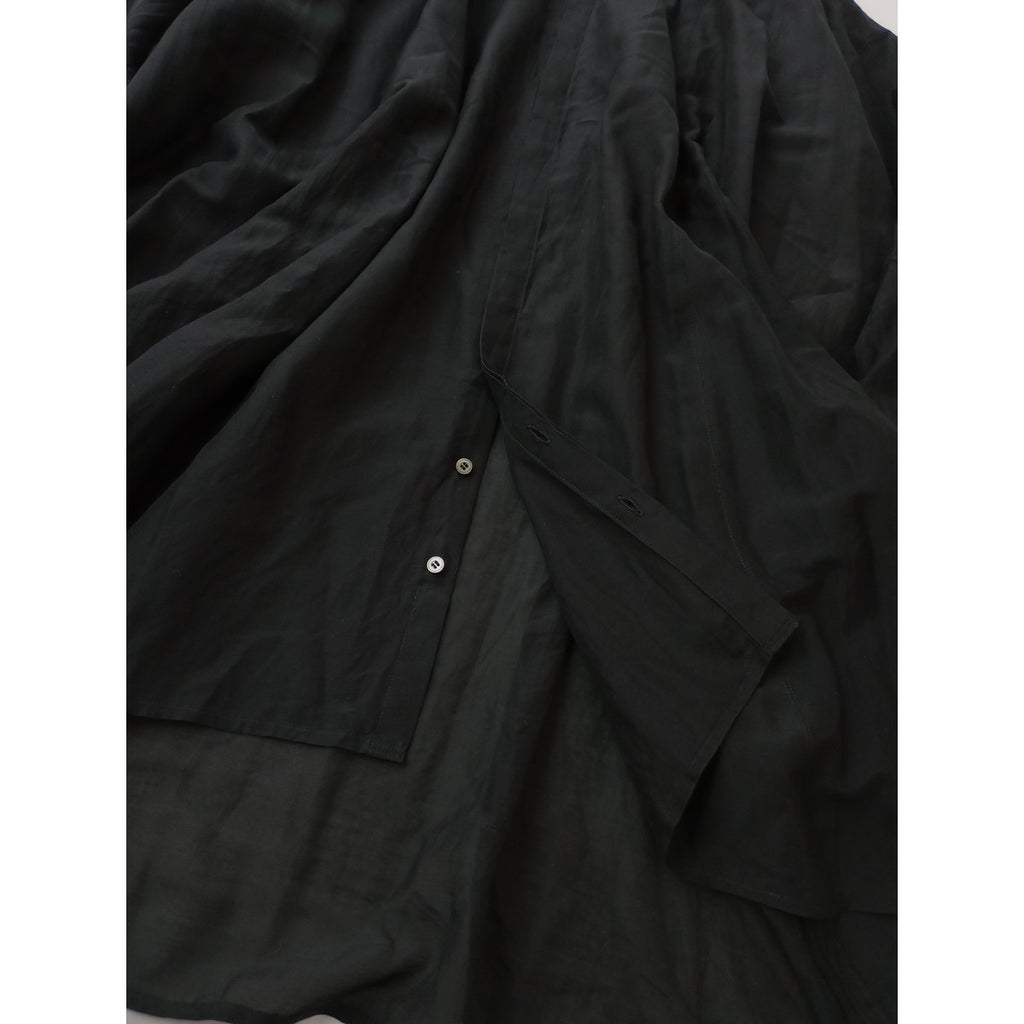 26SS suzuki takayuki スズキタカユキ petal blouse コットン シルク パネル ブラウス シャツ 長袖 黒 ブラック 【中古】