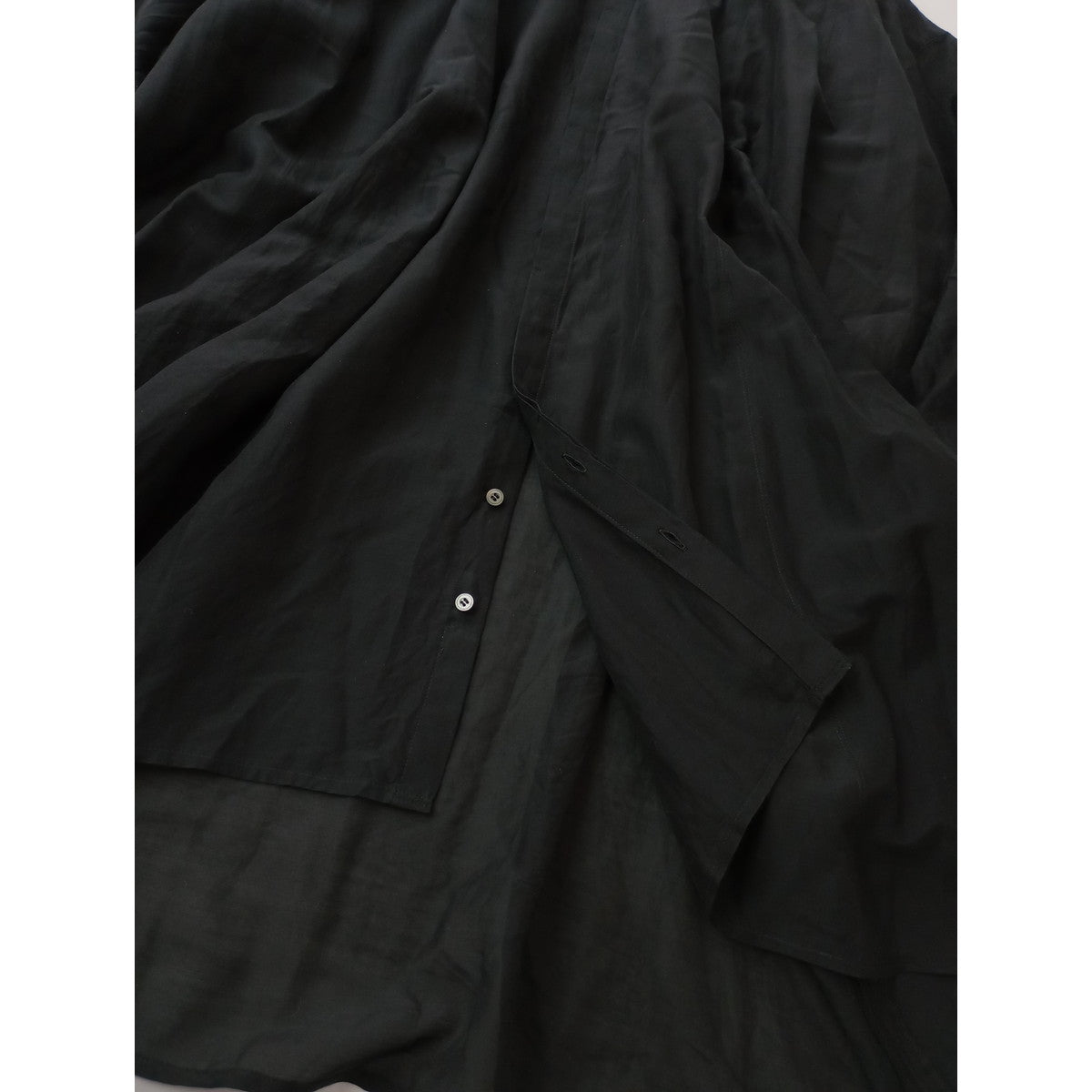 26SS suzuki takayuki スズキタカユキ petal blouse コットン シルク パネル ブラウス シャツ 長袖 黒 ブラック 【中古】