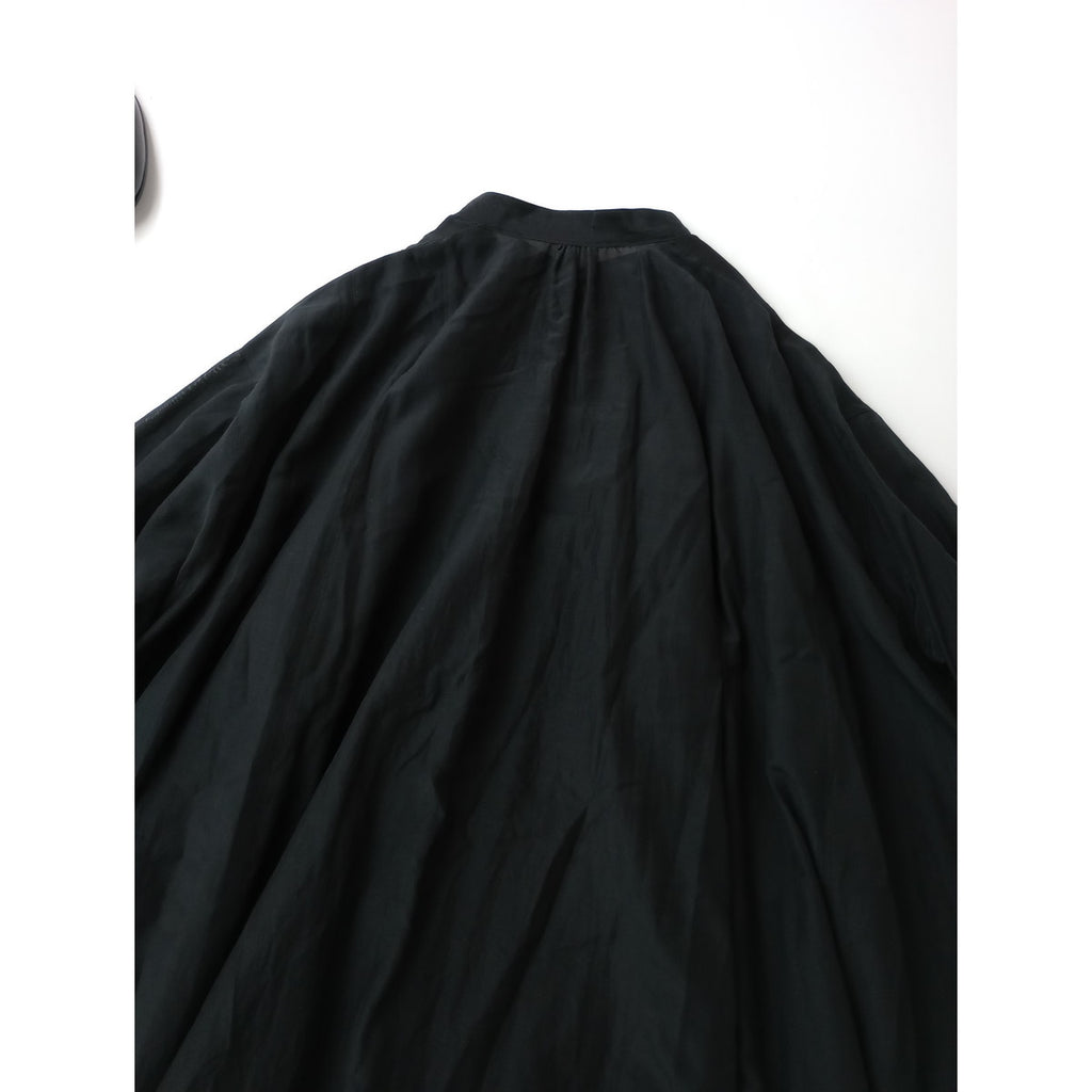 26SS suzuki takayuki スズキタカユキ petal blouse コットン シルク パネル ブラウス シャツ 長袖 黒 ブラック 【中古】