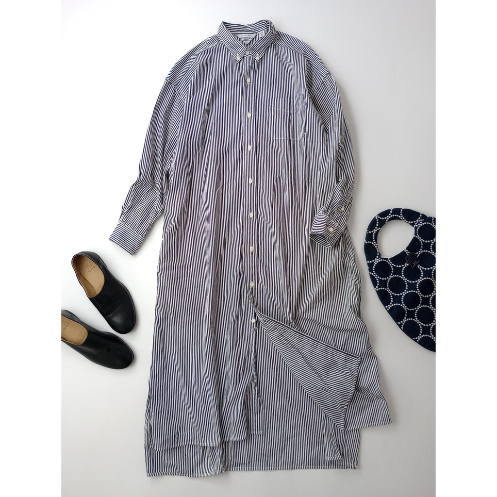 Americana  アメリカーナ  ストライプ  ロング  シャツ ワンピース  白黒  【中古】