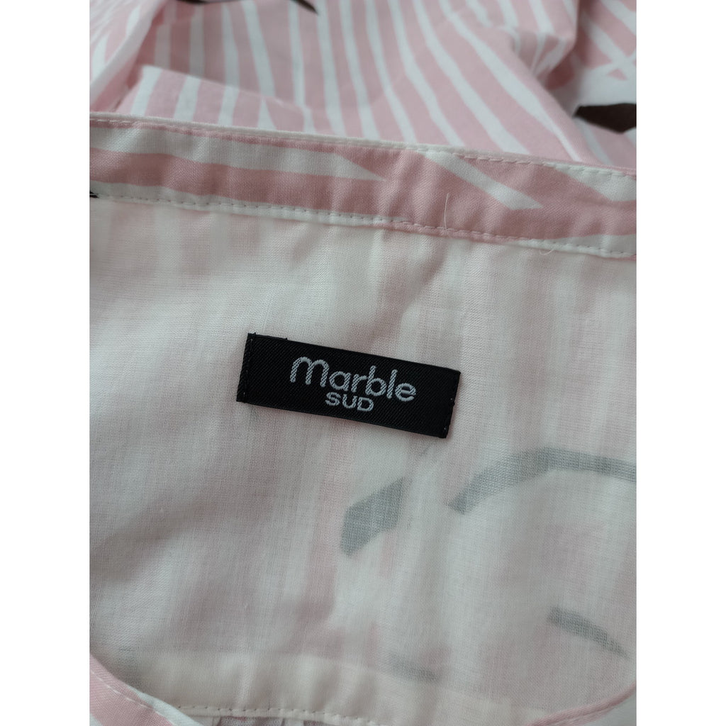 marble SUD  マーブルシュッド  コウノトリ  ストライプ  シャツ   長袖 トップス  ピンク  【中古】