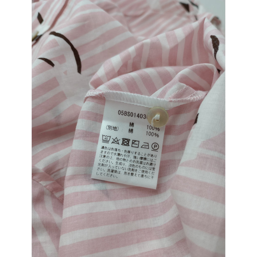 marble SUD  マーブルシュッド  コウノトリ  ストライプ  シャツ   長袖 トップス  ピンク  【中古】