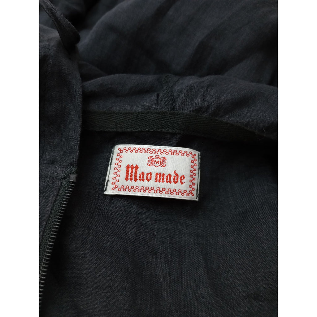 26SS  maomade マオメイド ヘルシーリネン ニットリブ ドルマンスリーブパーカー 黒 ブラック FREE 【中古】