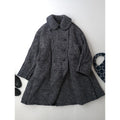 COMME des GARCONS コムデギャルソン ダブルブレスト ビッグシルエット ニット 裁断 バルーンコート  ネイビー  S (3M＋1568)【中古】
